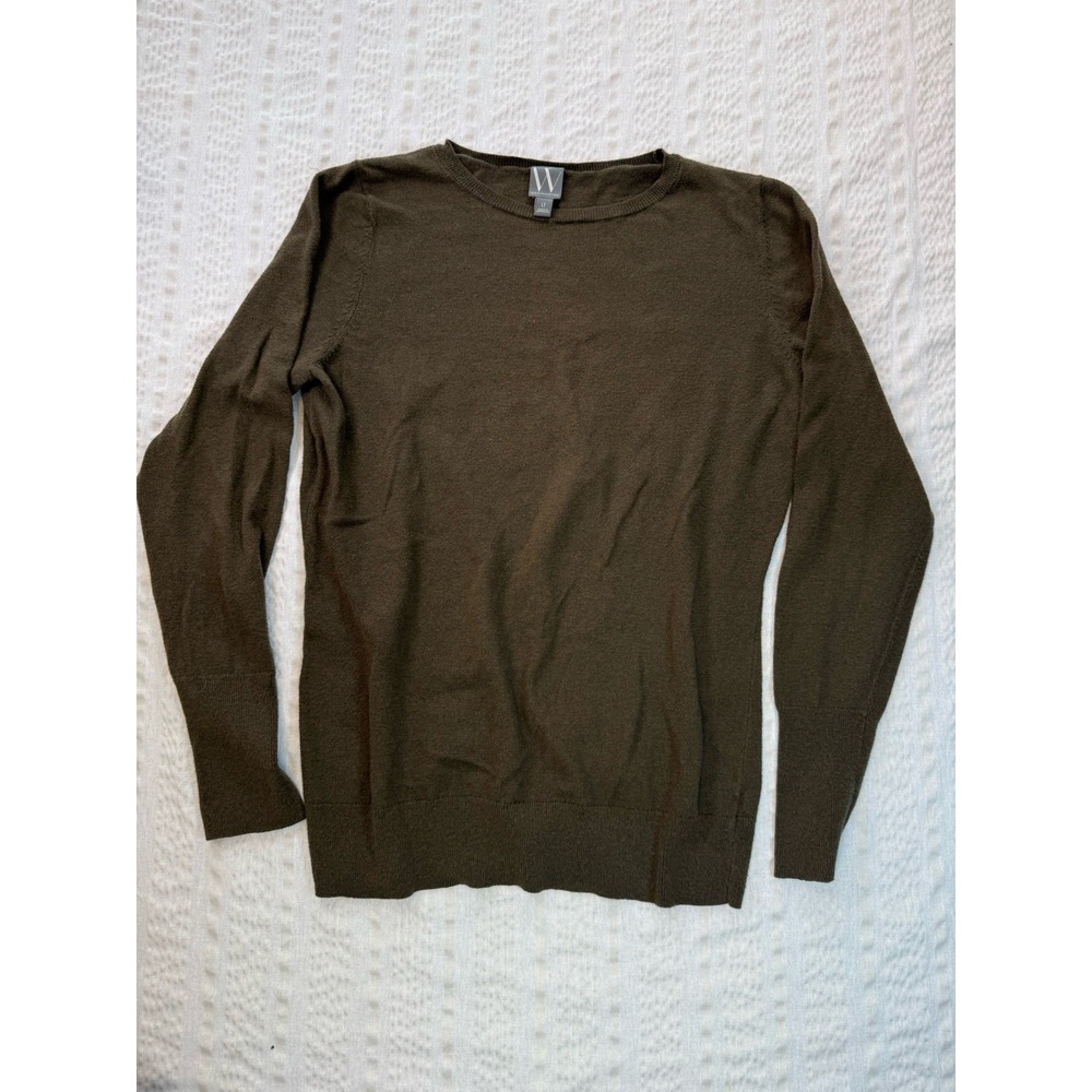 Worthington Olive‎ Green Lightweight Sweater Women Large Minimal